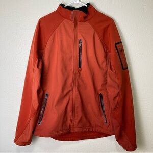 LL Bean Jacket Mens Large AKM2 Orange 5-Pocket Full Zip  Mock Neck